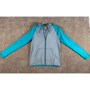 Nike Therma Fit Full Zip Hoodie Teal Gray Women's Athletic Jacket Size Small